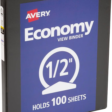 Avery Economy View 3 Ring Binder with Round Rings Black