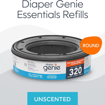 Diaper Genie Essentials Round Refill 4-Pack for Complete Expressions Pails