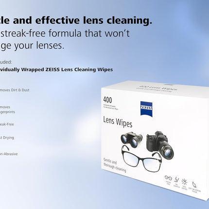 ZEISS Pre-Moistened Alcohol Lens Wipes, 400 Count