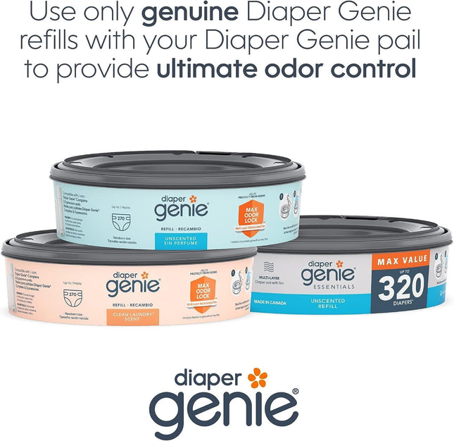 Diaper Genie Essentials Round Refill 4-Pack for Complete Expressions Pails