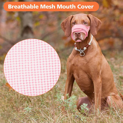 Coppthinktu Pink Breathable Mesh Soft Dog Muzzle for Large Breeds