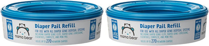 Mama Bear Diaper Pail Refills with Odor Control Unscented 1080 Count