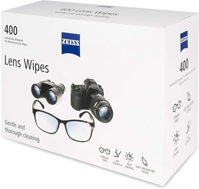 ZEISS Pre-Moistened Alcohol Lens Wipes, 400 Count