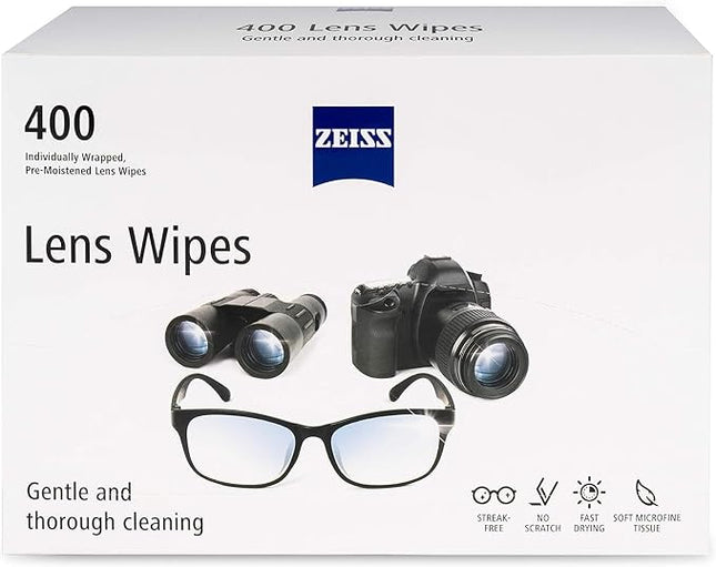 ZEISS Pre-Moistened Alcohol Lens Wipes, 400 Count