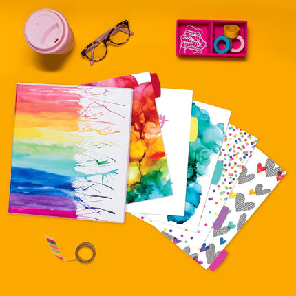 Avery Amy Tangerine Designer 1 Inch Watercolor Rainbow Binder