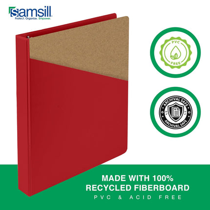 Samsill 1 Inch Economy View Binder Red 4 Pack