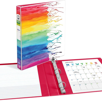 Avery Amy Tangerine Designer 1 Inch Watercolor Rainbow Binder