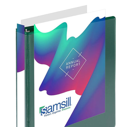 Samsill Durable 1 Inch Green D-Ring View Binder 4 Pack