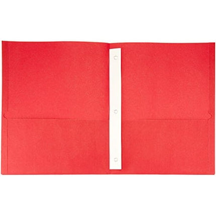 Amazon Basics Twin Pocket File Folders with Fasteners, 25-Pack, Letter, Assorted