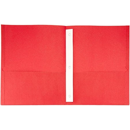 Amazon Basics Twin Pocket File Folders with Fasteners, 25-Pack, Letter, Assorted