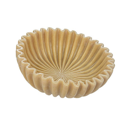 Creative Co-Op Resin Fluted Bowl, Beige Beige