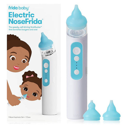 Frida Baby Electric NoseFrida Nasal Aspirator for Baby, Nose Sucker for Baby & Toddler, Upgraded Nasal Aspirator for Congestion + Allergy Relief with 3 Suction Levels, 2 Silicone Tips, USB