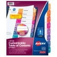 Avery 8 Tab Dividers for 3 Ring Binders, Customizable Table of Contents, Multicolor Tabs, 6 Sets (11186)