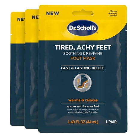Dr. Scholl'sÂ® Tired, Achy Feet Soothing & Reviving Foot Mask, 3 Pair, Warming Booties