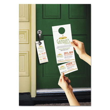 Avery Printable Door Hangers with Tear-Away Cards, 4.25" x 11", Matte White, 80 Blank Door Hangers for Laser and Inkjet Printers (16150)