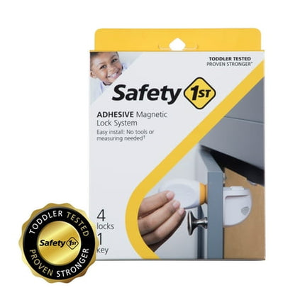 Safety 1st Adhesive Magnetic Lock System, 4 Locks And 1 Key White
