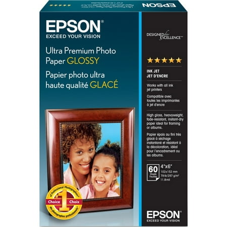 EPSON 60-Sheet 4X6 Glossy Ultra Premium Photo Paper