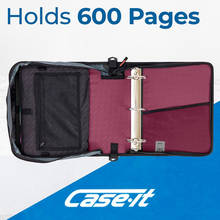 Case-it Mighty Zip Tab 3-Inch Zipper Binder and School Organizer