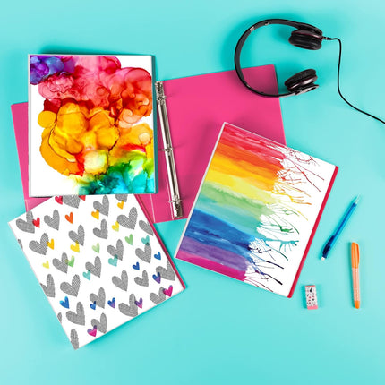Avery Amy Tangerine Designer 1 Inch Watercolor Rainbow Binder