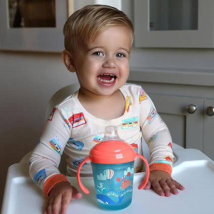 Nuby No-Spill Baby's First Soft Spout Cup 8oz 2-Pack Aqua Ocean Pink