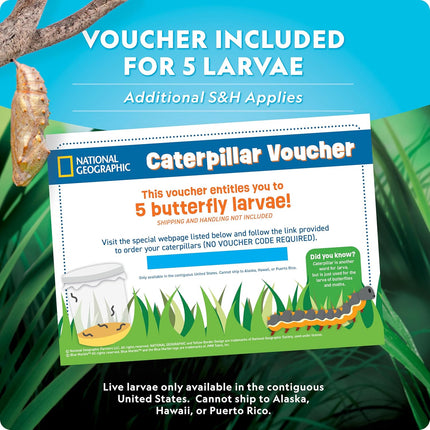 National Geographic Ultimate Butterfly Kit: Grow Live Butterflies, STEM Learning Habitat