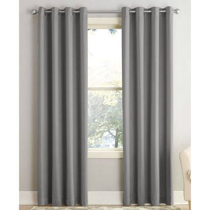 84"x54" Seymour Energy Efficient Grommet Room Darkening Curtain Panel Gray - Sun Zero