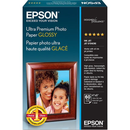 EPSON 60-Sheet 4X6 Glossy Ultra Premium Photo Paper