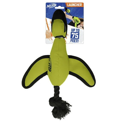 Nerf Dog Trackshot Launching Duck Dog Toy, 16.5 Dog Fetch Toy for Medium and Large Breeds, Green