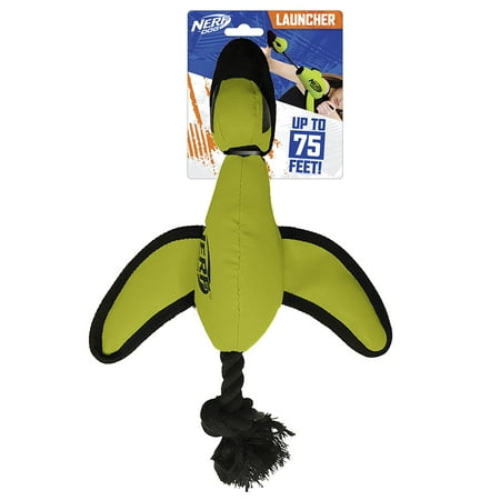 Nerf Dog Trackshot Launching Duck Dog Toy, 16.5 Dog Fetch Toy for Medium and Large Breeds, Green