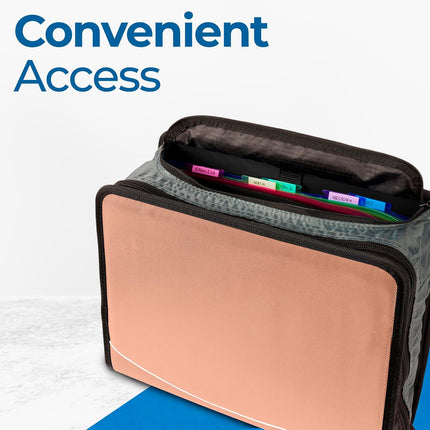 Case-it Mighty Zip Tab 3-Inch Zipper Binder with Expanding File