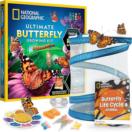 National Geographic Ultimate Butterfly Kit: Grow Live Butterflies, STEM Learning Habitat