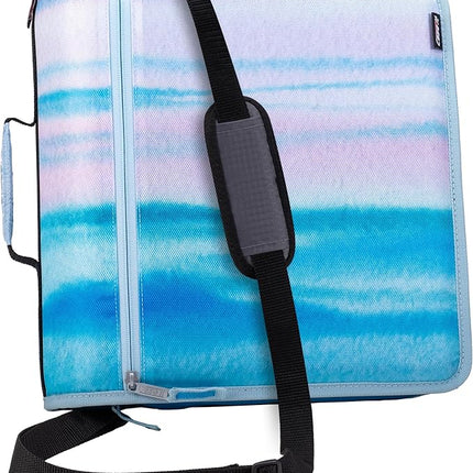 Case-it Mighty Zip Tab 3-Inch Zipper Binder Watercolor Sky Pattern