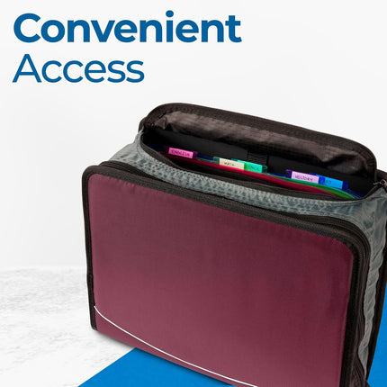 Case-it Mighty Zip Tab 3-Inch Zipper Binder and School Organizer