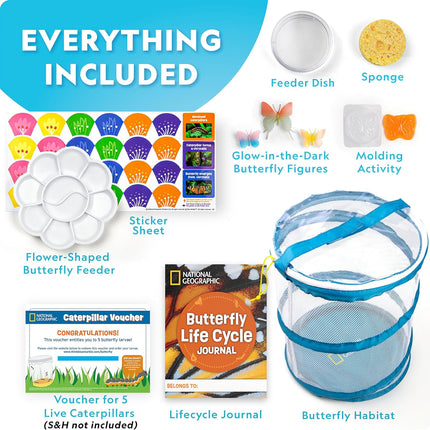 National Geographic Ultimate Butterfly Kit: Grow Live Butterflies, STEM Learning Habitat