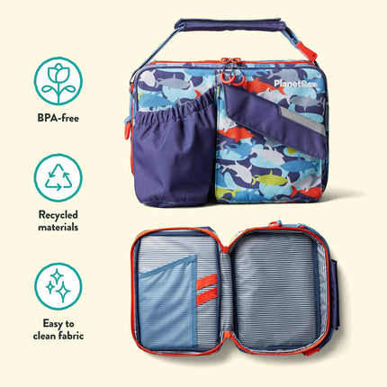 PlanetBox Insulated Lunch Bag Camo Shark Edition 12in