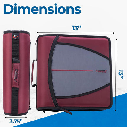 Case-it Mighty Zip Tab 3-Inch Zipper Binder and School Organizer