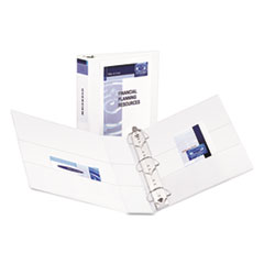 Avery Durable Clear View 3 Ring Binders, 2 Inch EZD Rings, 1 White Binder (09501)