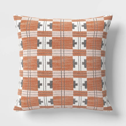Threshold Square Heritage Geo Pillow 18in Gray
