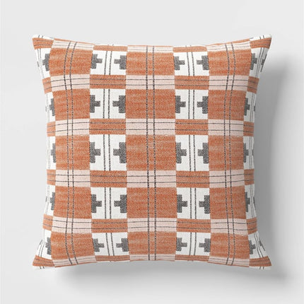 Threshold Square Heritage Geo Pillow 18in Gray