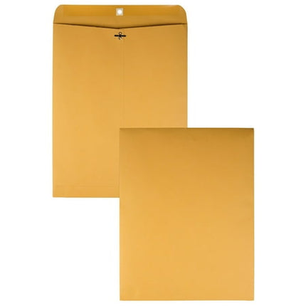 Quality Park 12 x 15-1/2 Clasp Envelopes, Clasp and Gummed Closures, for Oversized Papers, Drawings or Posters, 32 lb Kraft Paper, 100/Box (QUA37810)