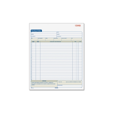 Adams Purchase Order Book, 8.38 x 10.69 Inch, 3-Part, Carbonless, 50 Sets, White, Canary and Pink (TC8131)