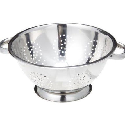 EXCELSTEEL Heavy Duty Stainless Steel Colander 5 Qt | Easy Grip Handles | Self-Draining Base | Mirror Polished | Dishwasher Safe | Pack of 1 Stainless