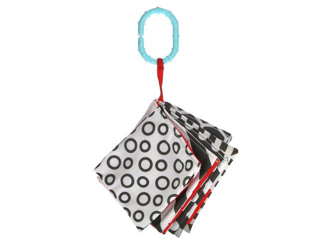 Sassy Peek-a-Boo Activity Book with Attachable Link for On-The-Go Travel, Sensory Play, Black & White, Ages 0+ Months Black