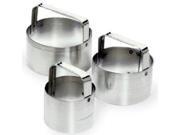 Fox Run Biscuit Cutter Set, 3-Piece Set, 2", 2.5", 3" Diameter Silver