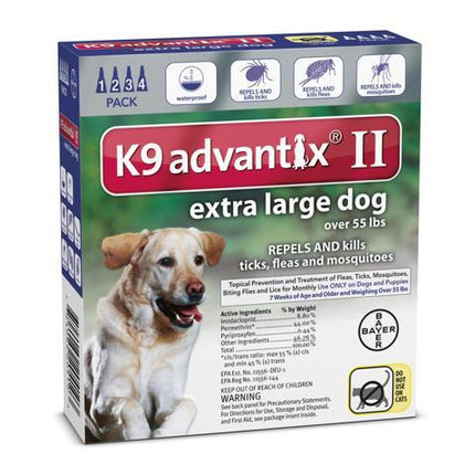K9 Advantix II XL Dog Vet-Recommended Flea, Tick & Mosquito Treatment & Prevention | Dogs Over 55 lbs. | 4-Mo Supply