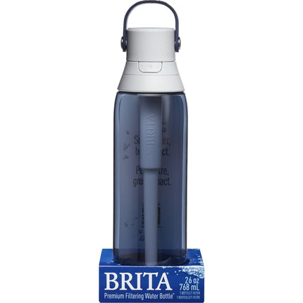 Brita Insulated Filtered Water Bottle with Straw, Reusable, Christmas Gift and Stocking Stuffer For Men and Women, BPA Free Plastic, Night Sky, 26 Ounce Night Sky