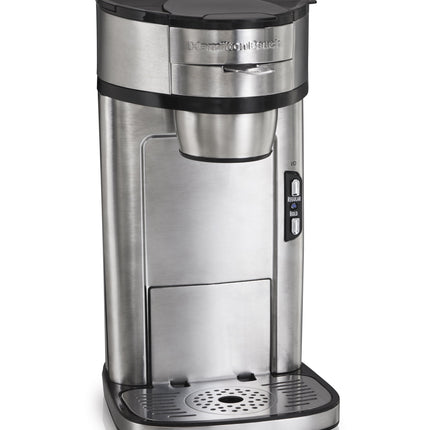 Hamilton Beach The Scoop Single Serve Coffee Maker & Fast Grounds Brewer, Brews in Minutes, 8-14oz. Cups, Stainless Steel Stainless Steel