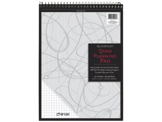 Silverpoint Top Wire Pad, Heavy Back, Quadrille Rule, 8.5 x 11.75 Inches, 70 Sheets, Protective Cover, Blue/Black (51070)