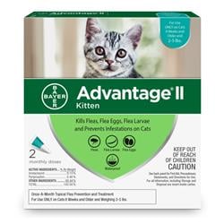 Advantage II Kitten Vet-Recommended Flea Treatment & Prevention | Cats 2-5 lbs. | 2-Month Supply