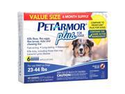 PetArmor Plus Flea and Tick Prevention for Dogs, Dog Flea and Tick Treatment, 6 Doses, Waterproof Topical, Fast Acting, Medium Dogs (23-44 lbs)